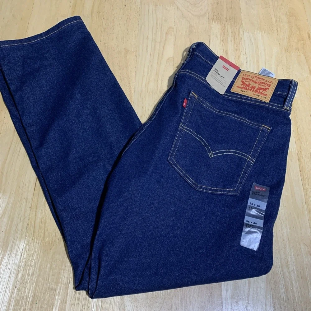 Levi's 514 Men's Straight Fit Stretch Jeans Rinsed Blue W36X30L